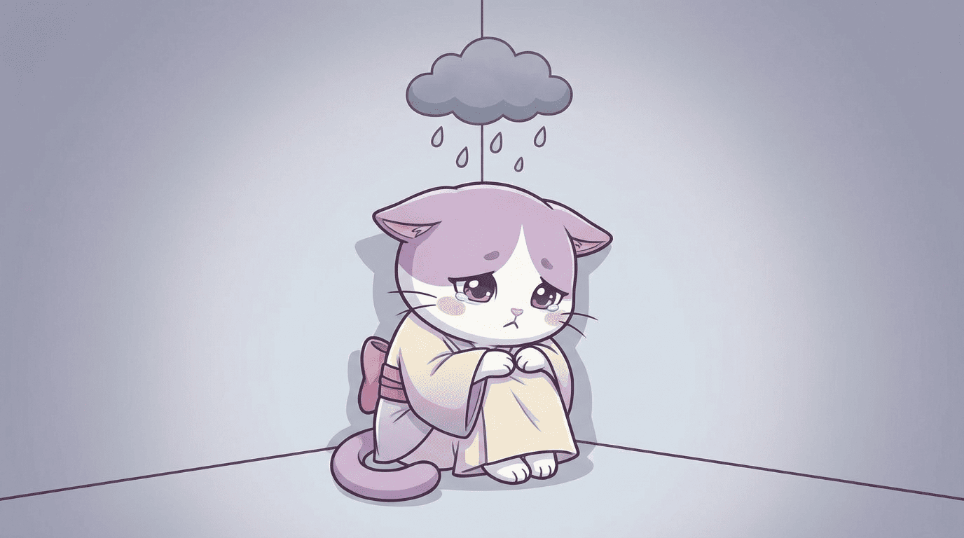 落ち込む猫